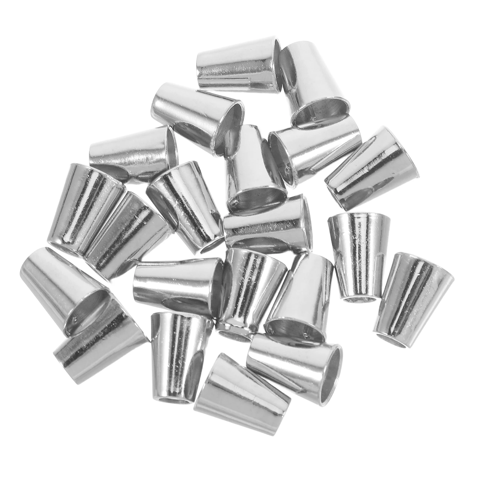 

50pcs Flared Rope Buckle Zinc Alloy Cylindrical Tip Cable Hardware Accessories for Shoelace Tip Heads Shoelace Rope Ends