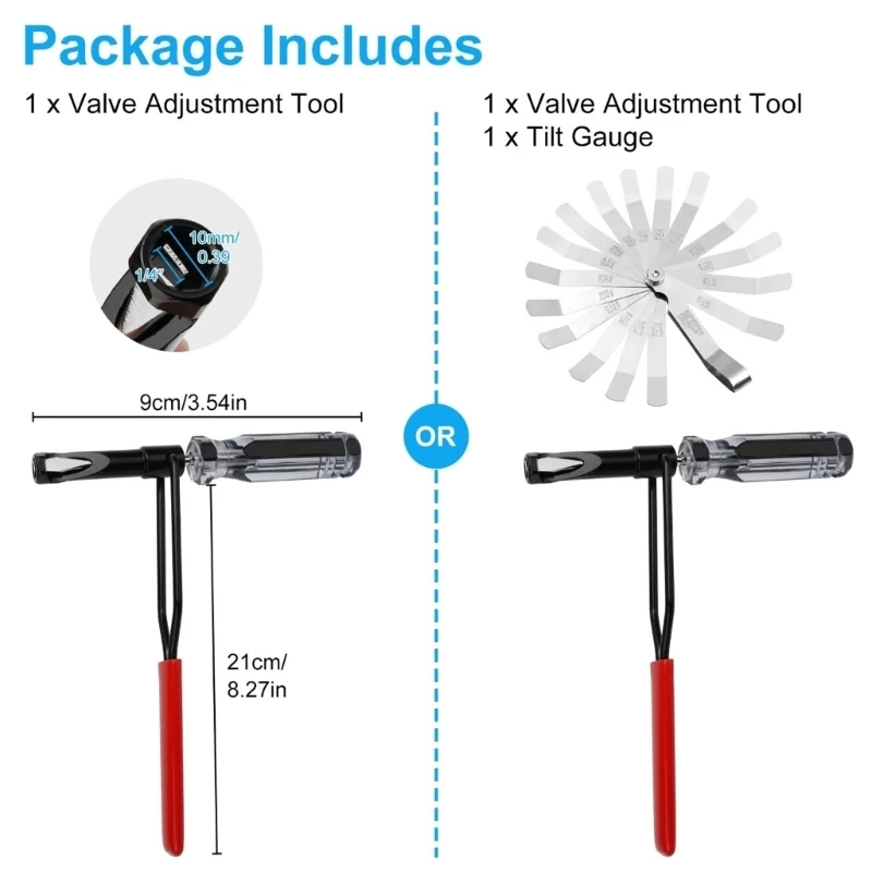  Metal Valves Space Setting Tool with Slot Screwdriver Blade Valves Tappet Adjust for Accurate Valves Clearance Adjustment