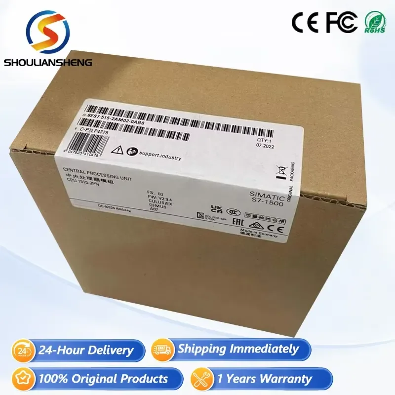 PLC Controller 6ES7515-2AN02-0AB0 S7-1500 for PLC Programming 110-240V 1 Year Warranty New Original Stock