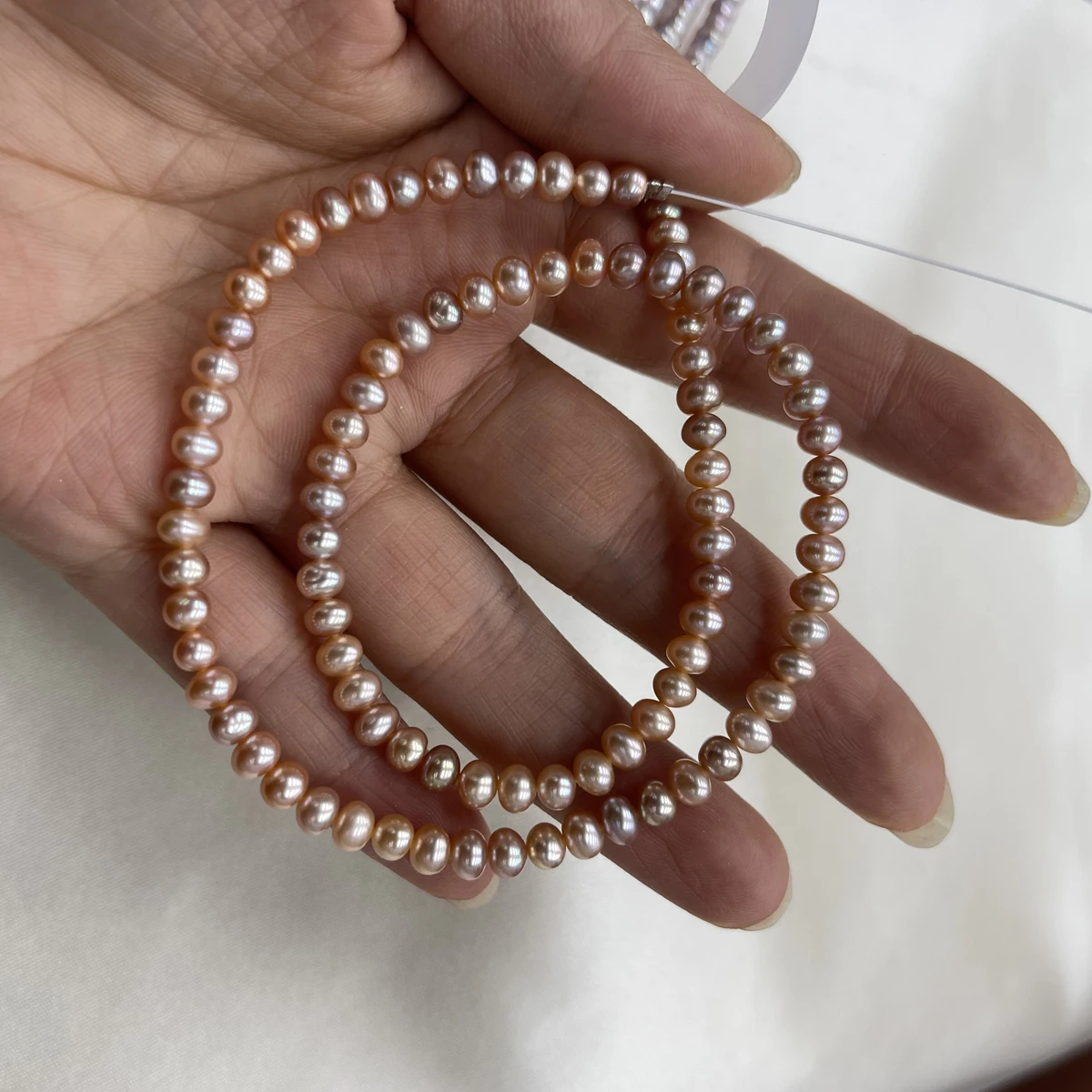 

Punch Loose Bead Natural Freshwater Pearl 4-5mm Near-round Purple Orange Isolated Jewelry Make DIY Necklace Bracelet Accessories