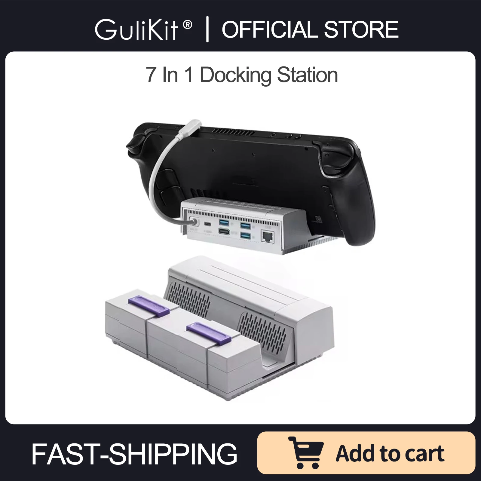 

GuliKit 7 in 1 Docking Station SD03 Dock Set for Steam Deck Nintendo Switch ASUS ROG Ally AYANEO Game Console Accessories