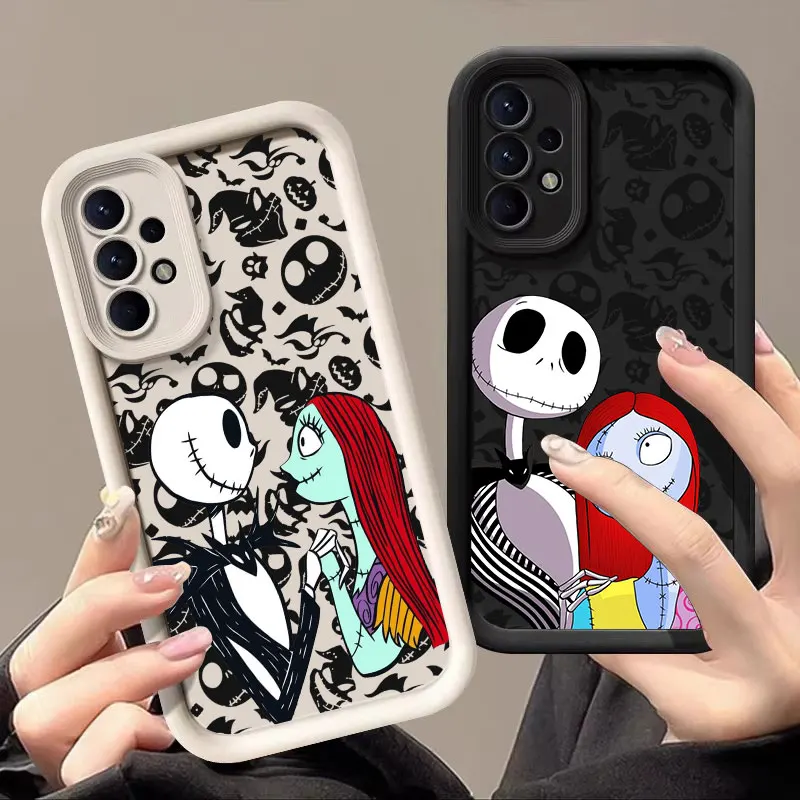 Funda The Nightmare Before Christmas Jack Sally para Samsung Galaxy A57 A56 A37 A36 A17 A07 A26 A16 A06 A55 A52 A14 A73 A34