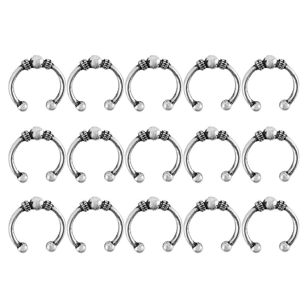 

15 Pcs Pigtail Hairpin Party Accessories Jewelry Pendants Braid Clips Alloy Charms Bridal Rings