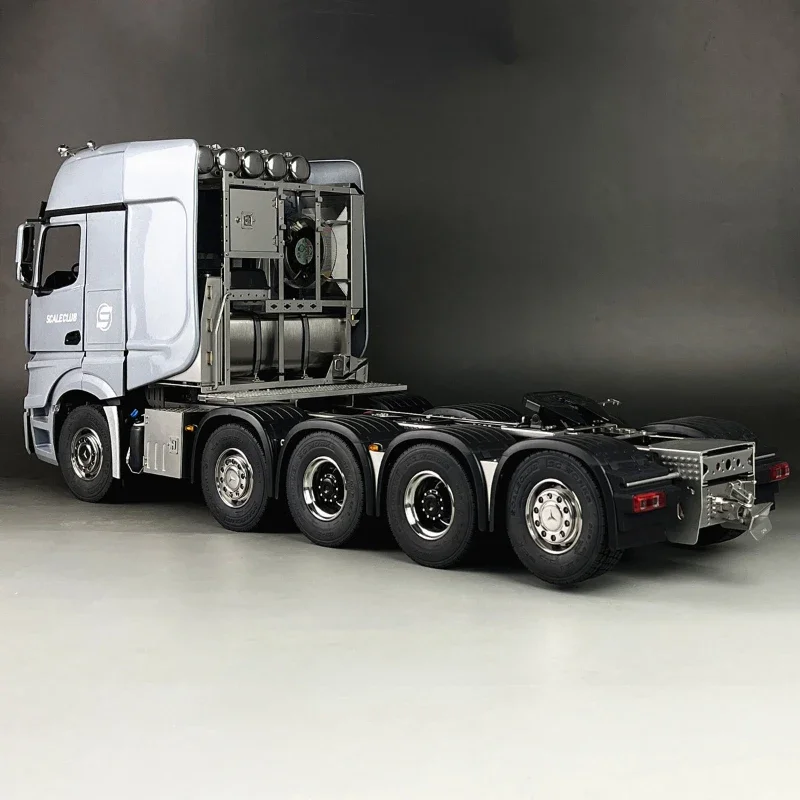 1/14 RC heavy-duty trailer head chassis DP1010 10X10 with rear wheel steering RC dump truck with simulation light model Boy toy