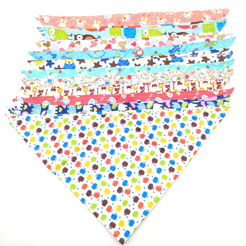 S/M/L/XL 10PCS Dog Bandana Cotton Dog Puppy Bibs Scarf Dog Bandans For -Large Dogs