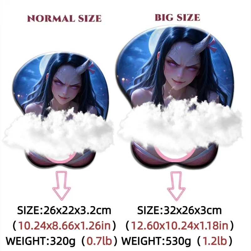 Anime 3D Kamado Nezuko Japanese Style 3D Silicone Wrist Rest Mouse Pad Desk Pad for Gaming Use Ergonomic