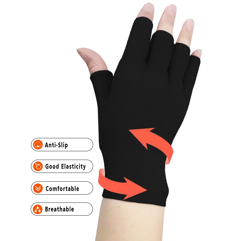 1 Pair Compression Arthritis Gloves Wrist Support Breathable and sweat-absorbent Joint Pain Relief Hand Brace Therapy Wristband