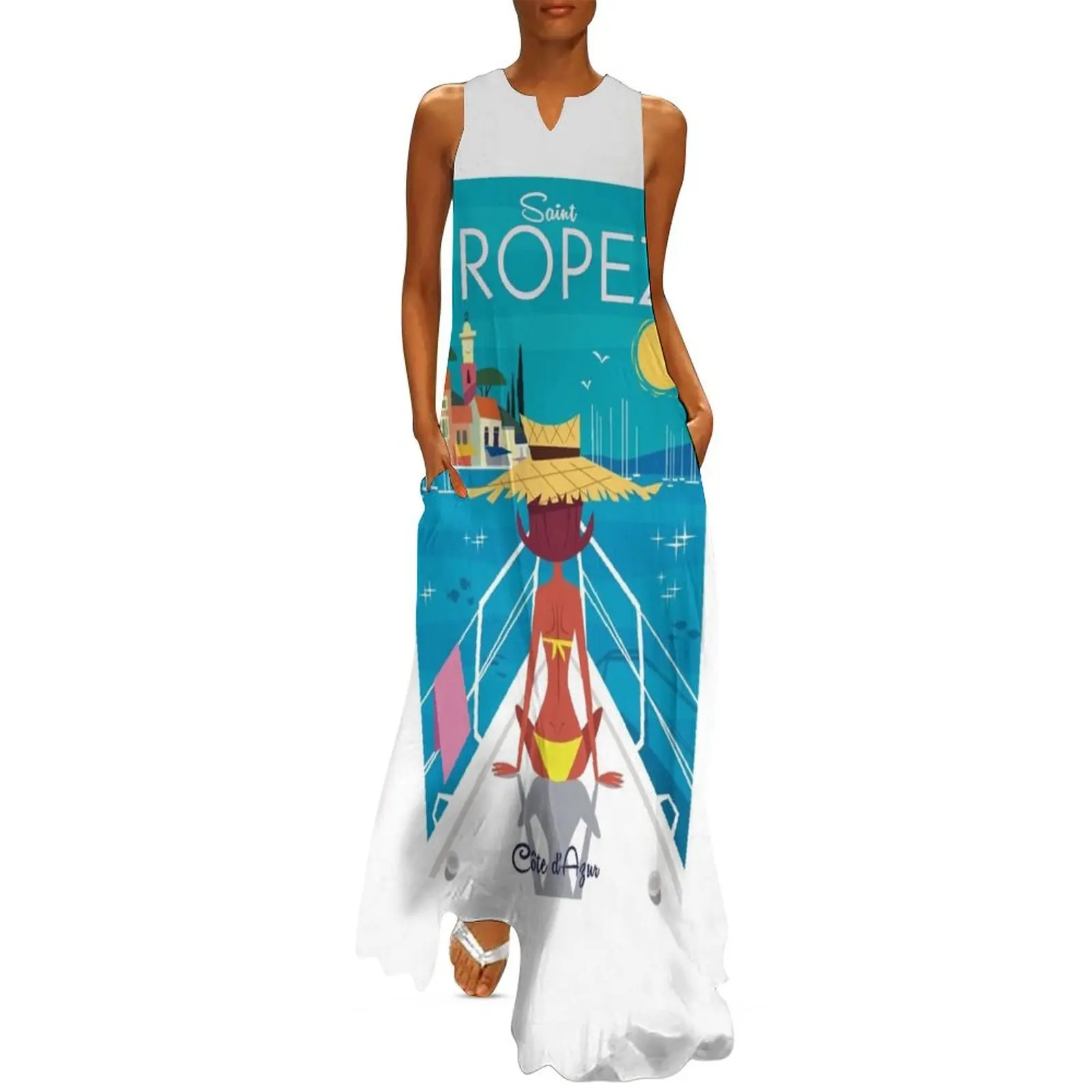 

St Tropez poster Long Dress party dresses woman summer dress for women 2025 summer dresses ladies 2025