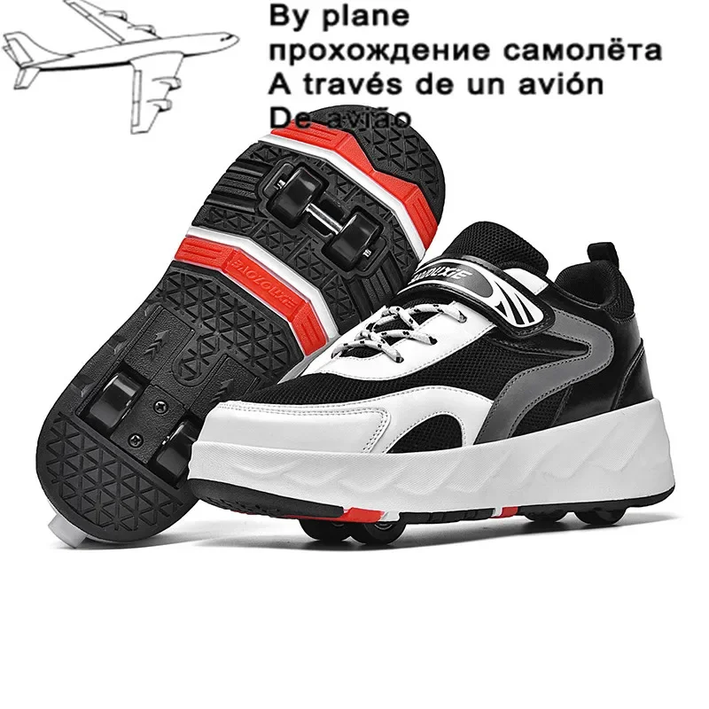 Deformation Shoes Men Four Wheels Liangjiao Rollerskates Women Roller Sneakers For Kids Birthday Gifts