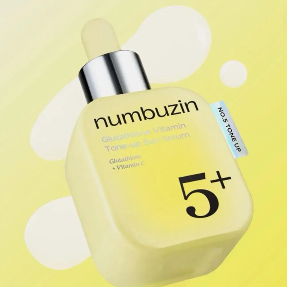 30ml Numbuzin No.5+ Glutathione Vitamin Tone-up Sun Serum Even Skin Tone Dual-Action Sun Care Advanced Tone-Up Serum Daily Skin