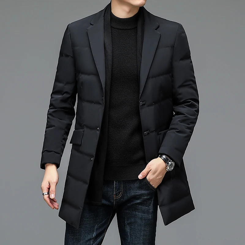 New Business Casual Men Plush Winter Warm Jackets Men Windproof light Down Jacket Men 90% Duck Down Coat Male