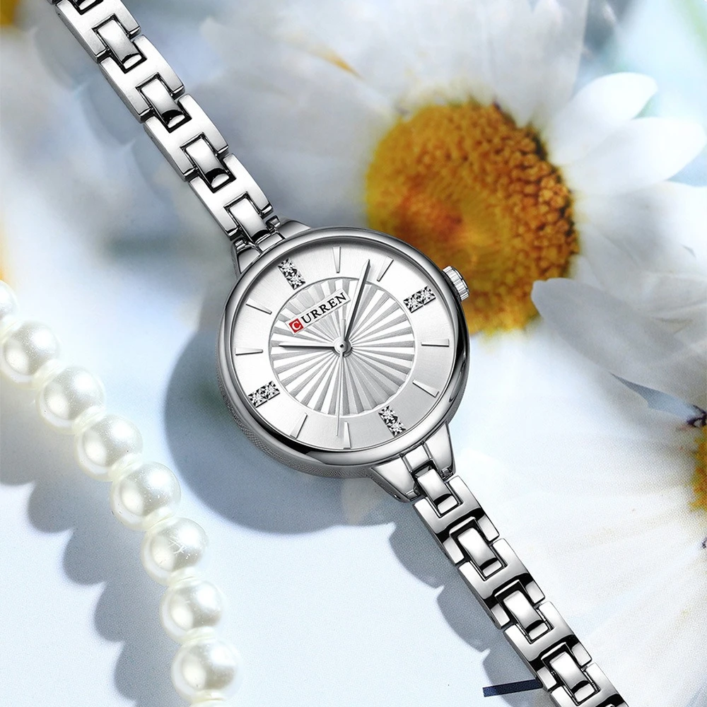 Curren 9097 Luxury Steel Belt Women's Watch Fashion Inlaid Diamond Waterproof Watches for Women Relogio Feminino Montres Femmes
