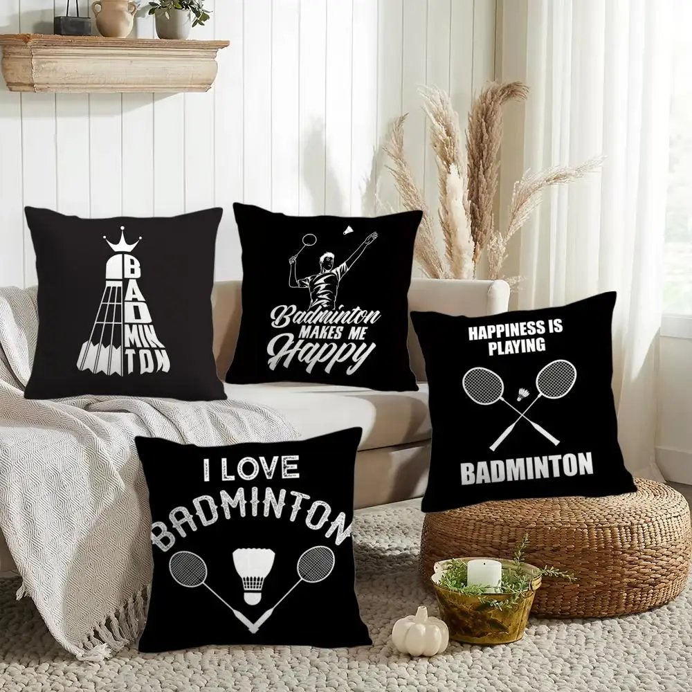 

Наволочка для подушки для бадминтона, коротковорсовая, с двусторонней печатью, для дома, машинная стирка, для теплой зимы
