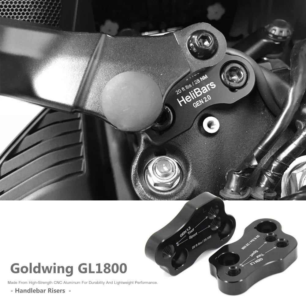 

Motorcycle Billet Aluminum Handlebar Risers Up Adapters Bracket Extender Mounts Clamp For Honda Goldwing GL1800 2018-2023 2022