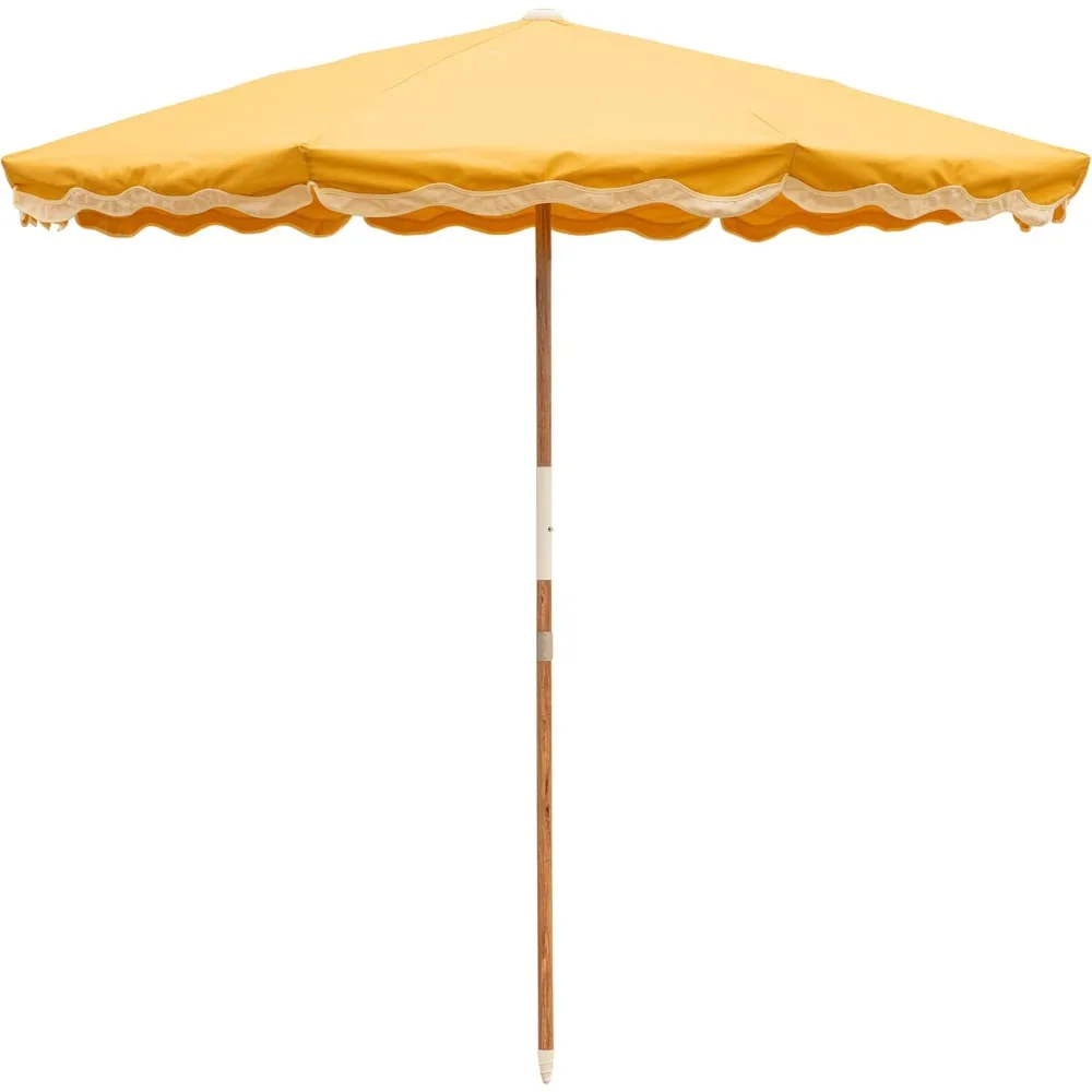 Umbrella - 6.5' Boho Beach, UPF 50+ UV-Resistant Canvas, Premium Wood Pole, Sturdy Yet Lightweight, Outdoor Beach Umbrellas