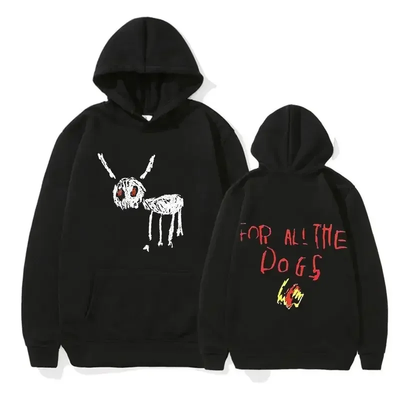 

Unisex Rapper All The Dogs Hoodie, moletom Hip Hop, pulôver retrô, streetwear, rapper, Drake, Álbum World Tour, moda, 2023