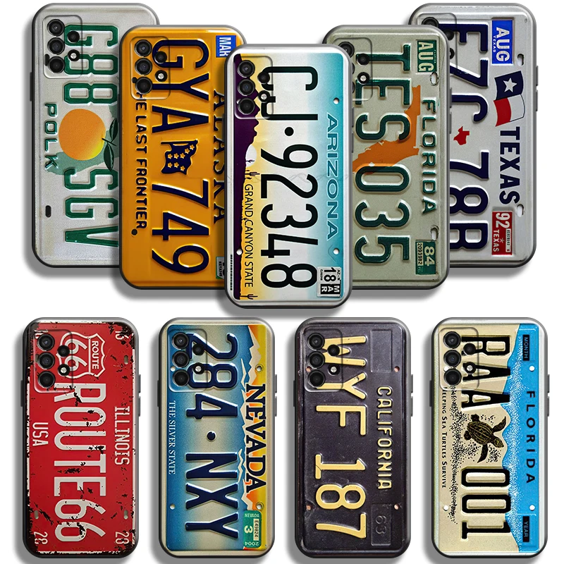 Retro Vintage Old Type License Plate Phone Case For Samsung Galaxy A11 A12 A20 A21S A22 A31 A32 A41 A51 A52 A71 A72 4G 5G Soft