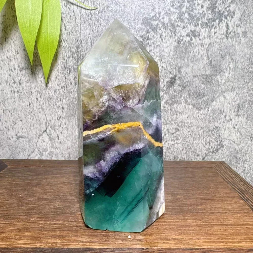 Large Unique Natural Fluorite Tower Crystal Wand Reiki Healing Crystal Healing Sticks Mineral Stones Home Decor Gifts