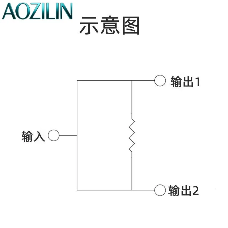 AOZILIN Wideband 50Ω RF Splitter Combiner 1 to 2 Passive Power Divider 100K-500MHz