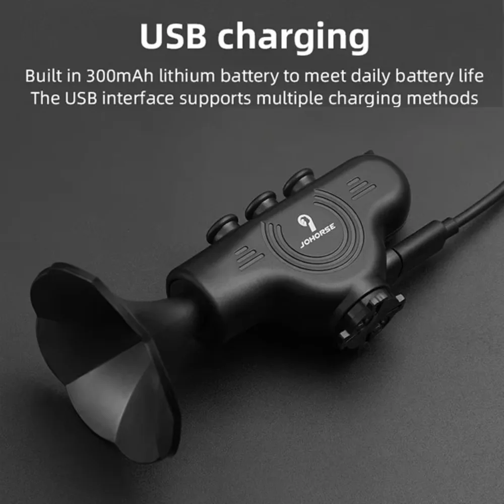 

Перезаряжаемый через USB велосипедный звонок, 120 дБ, громкий звук с дистанционным управлением, дорожный велосипедный сигнал, 4 режима звука, водонепроницаемый MTB звонок