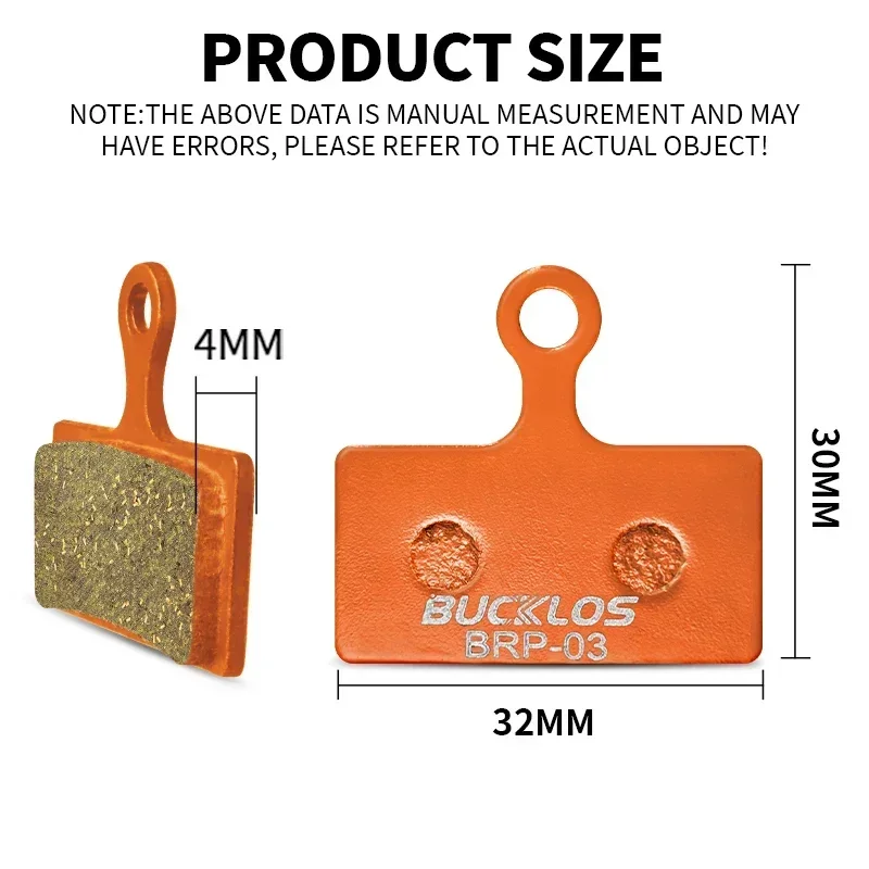 BUCKLOS Bicycle Hydraulic Disc Brake Pads for M9000 Metallic Brake Pads Metal Road Mountain Bike Brake Pads fit G01S G03C G05S