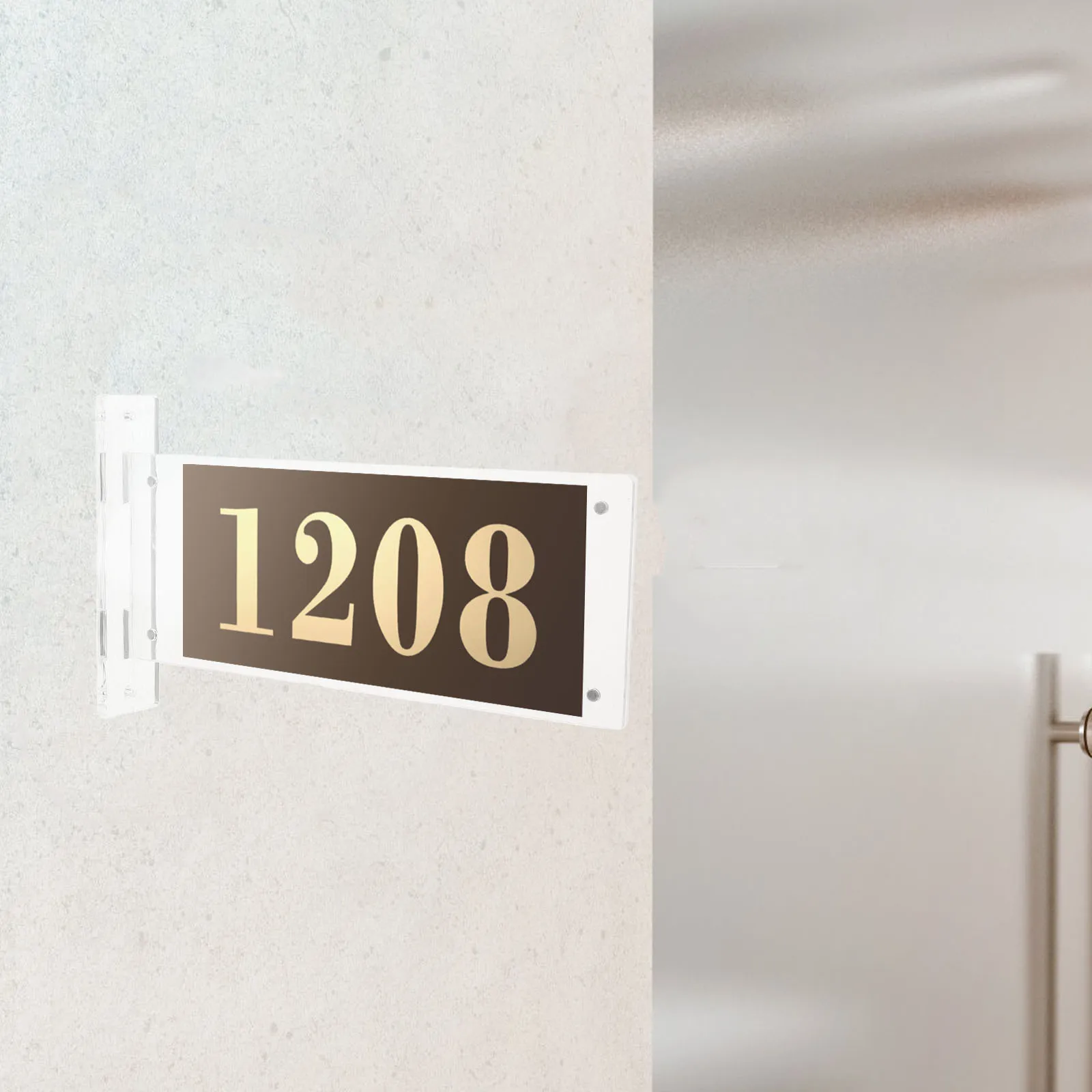 

Double Sided Acrylic Office Door Sign Replaceable Card Slot Home Office Room Numbers Business Wall Signs Clear Visible Display