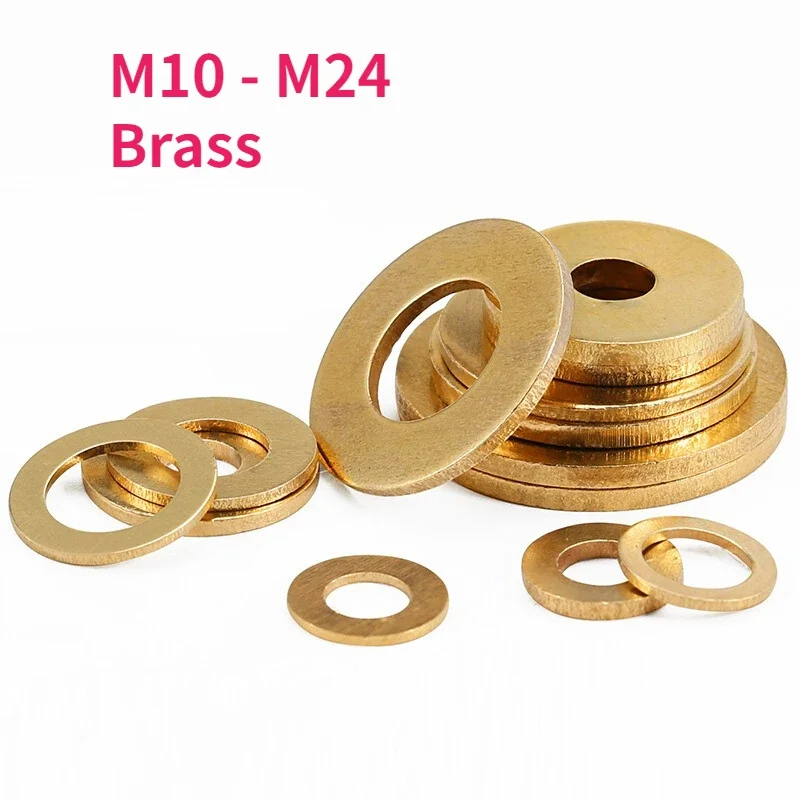 M10 M12 M14 M16 M18 M20 M22 M24 Solid Brass Flat Washers O Ring Gasket Metal Plain Pad Spacers Seal Oring Washers