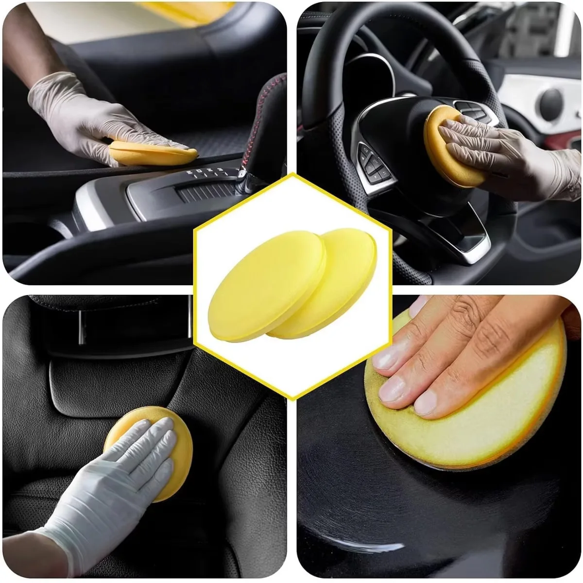 Polishing Sponge Wax Car Applicator Pad Foam Wax Car Polisher Cleaning Pad For Cleaning Car Waxing Sponge Auto Parts 12pcs/1pack image 3