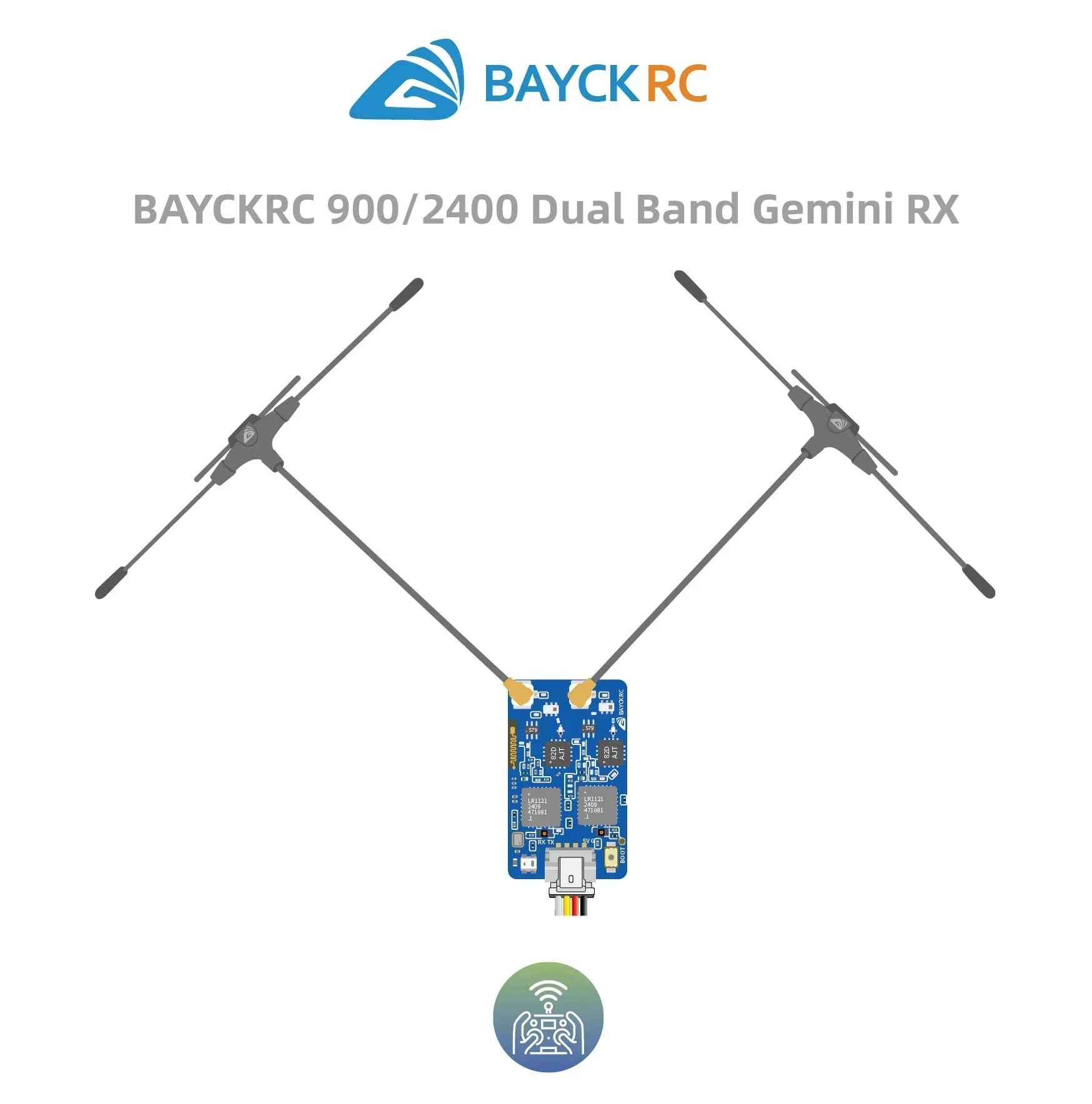 BAYCK 900MHz 2.4GHz 915M ELRS Dual Band Gemini Receiver ExpressLRS RX TCXO For RC FPV Racing Long Range Drone Fixed Wing