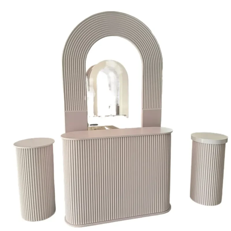 for Wedding Decoration PVC Bar Counter Commercial Furniture Rectangular Corrugated Base High Pole Counter Party Decoration