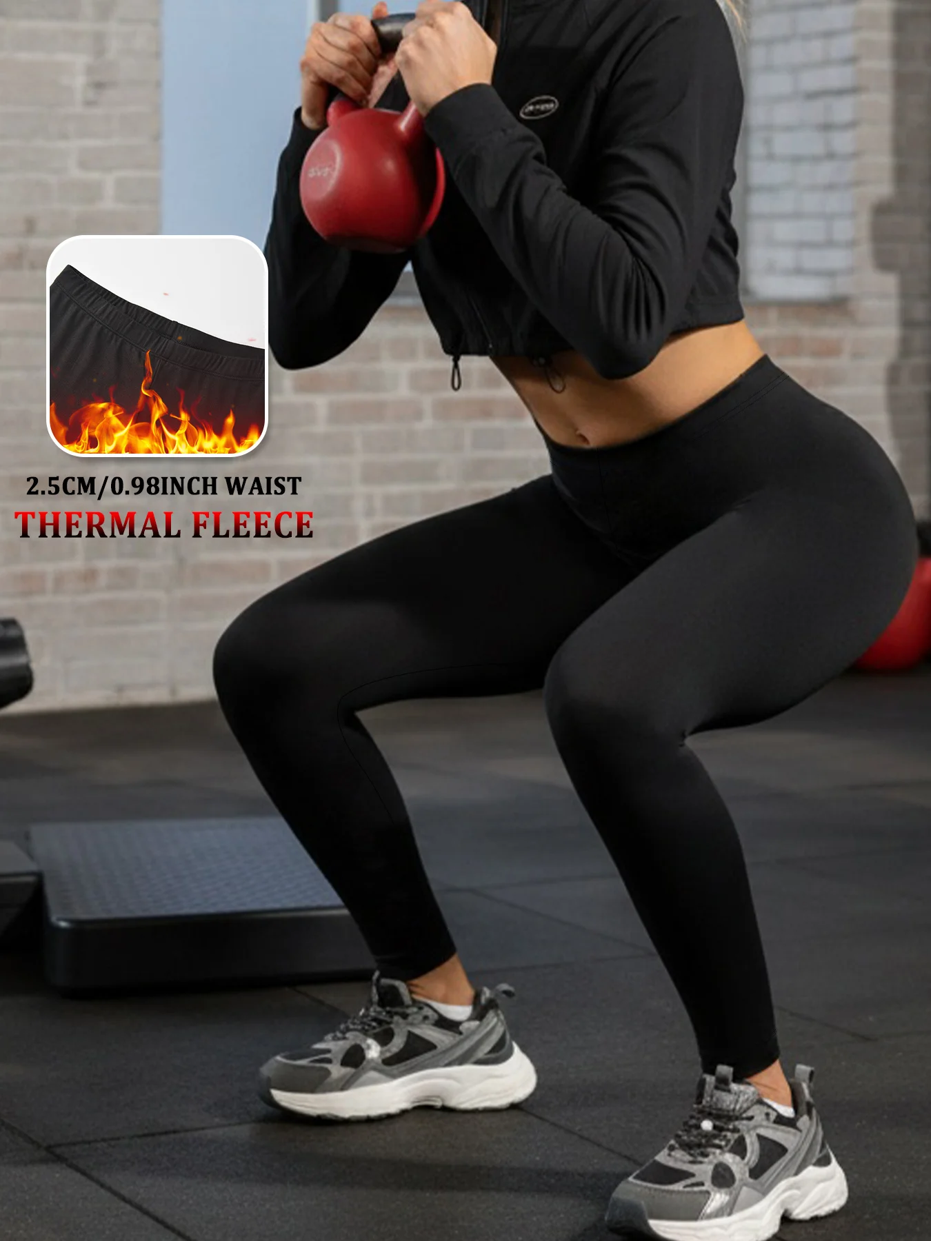 سراويل ضيقة مبطنة بالصوف فائقة النعومة للنساء، سراويل دافئة حرارية للتمرين واليوجا والجري في الشتاء البارد #1