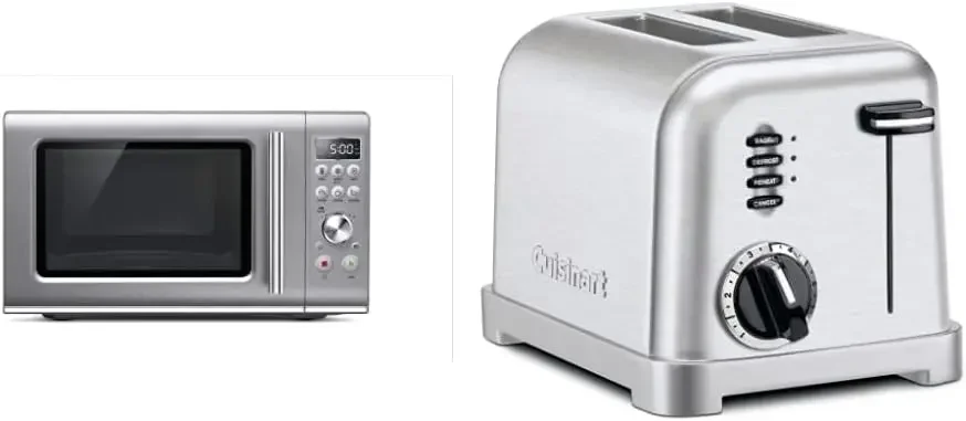 KüchenbedarfBreville BMO650SIL the Compact Wave Soft Close Arbeitsplatten-Mikrowellenherd, Silver & Cuisinart CPT-160 Metallklasse