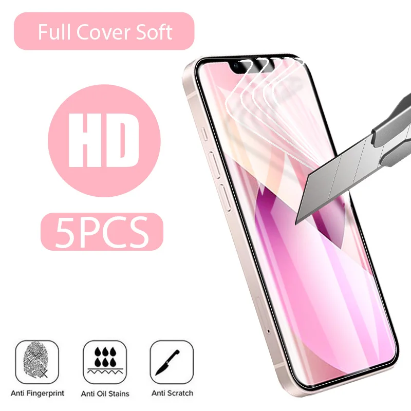 

3/5 шт. гидрогелевые пленки 11 Pro 12 13 Mini Защита экрана для IPhone 14 15 8 7 6S Plus X XS Max XR не стекло