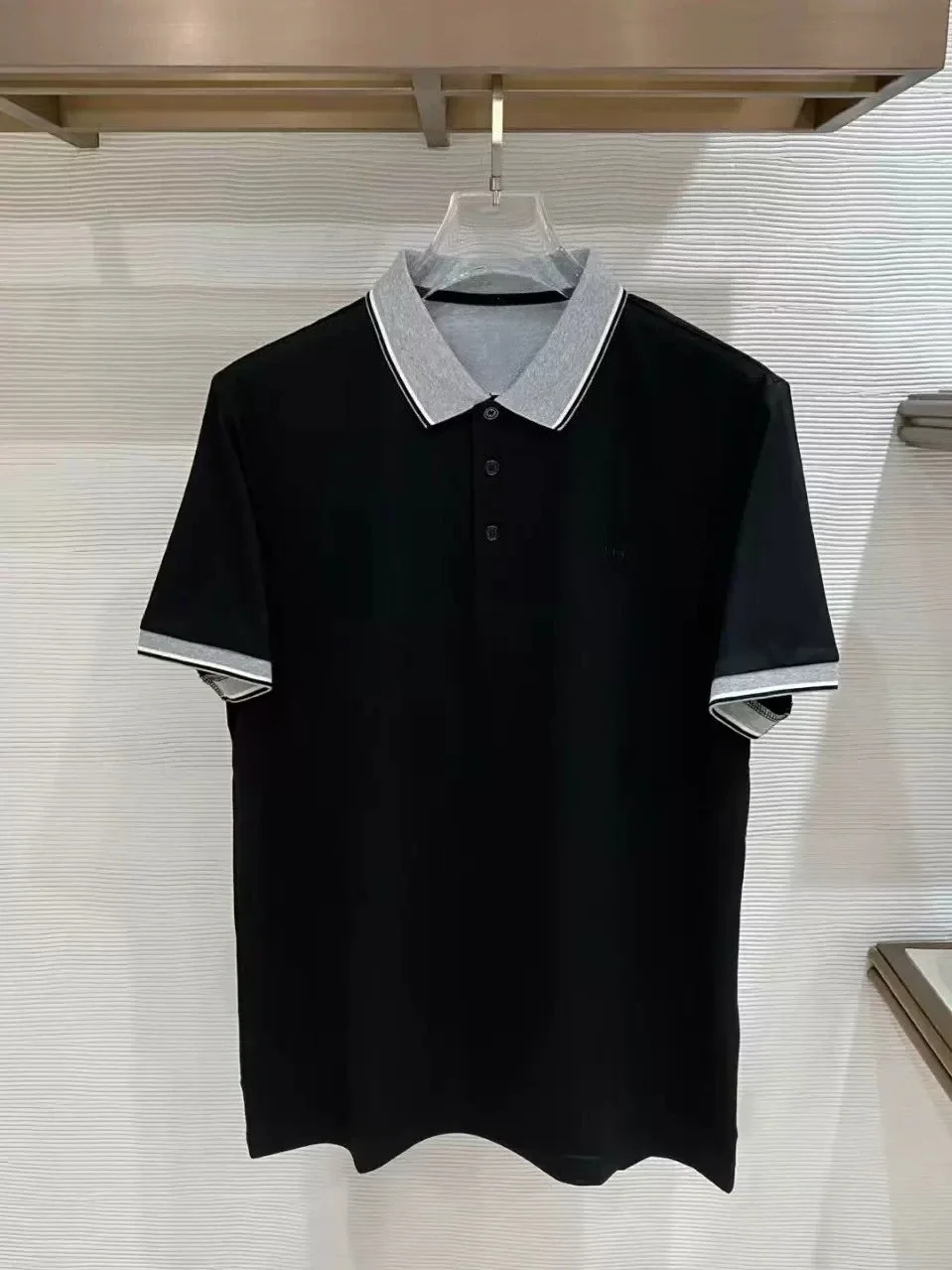 Italy BC business leisure old money style contrasting color lapel polo shirt 26ss