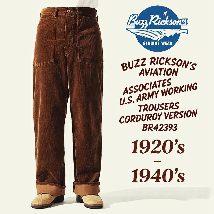 Вельветовые брюки-карго Buzz Rickson 1920-1940s