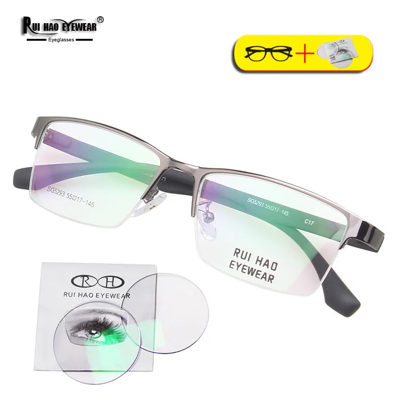 Business Eyeglasses Frame Fill Resin Lenses Customize Prescription Eyeglasses Unisex Recipe Glasses Rectangle Spectacles 5293