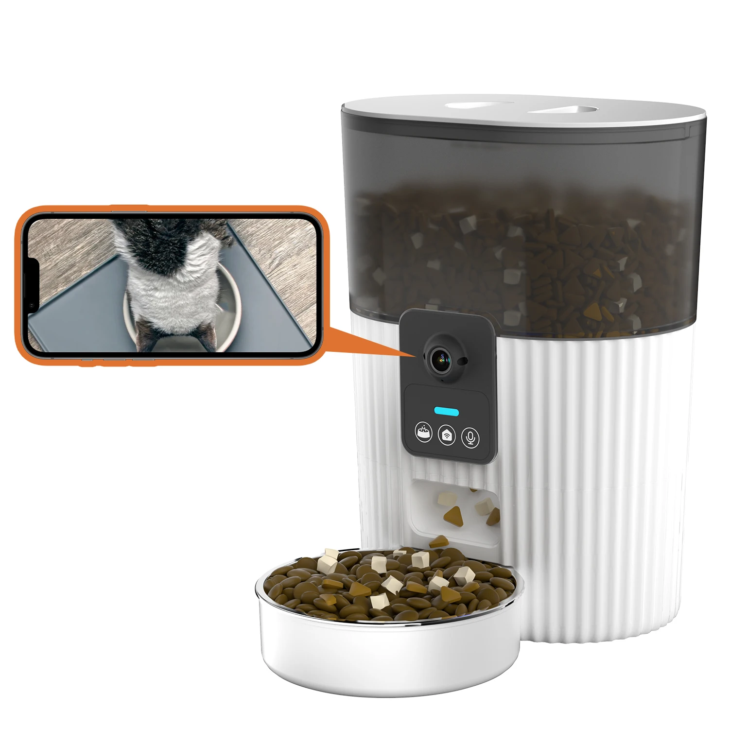 

New 3L Smart APP Remote Pet Food Feeder with Stainless Steel Bowls and 1080P HD Camera Cat Dog Pet Automatic Feeder