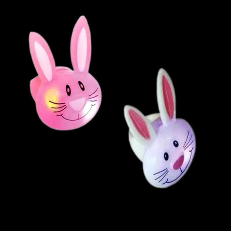 Novelty And Fun Glow-in-the-dark Rabbit Ring Glow In The Dark Children's Toys Flashing LED Cartoon Lights Glow In The Dark Toys