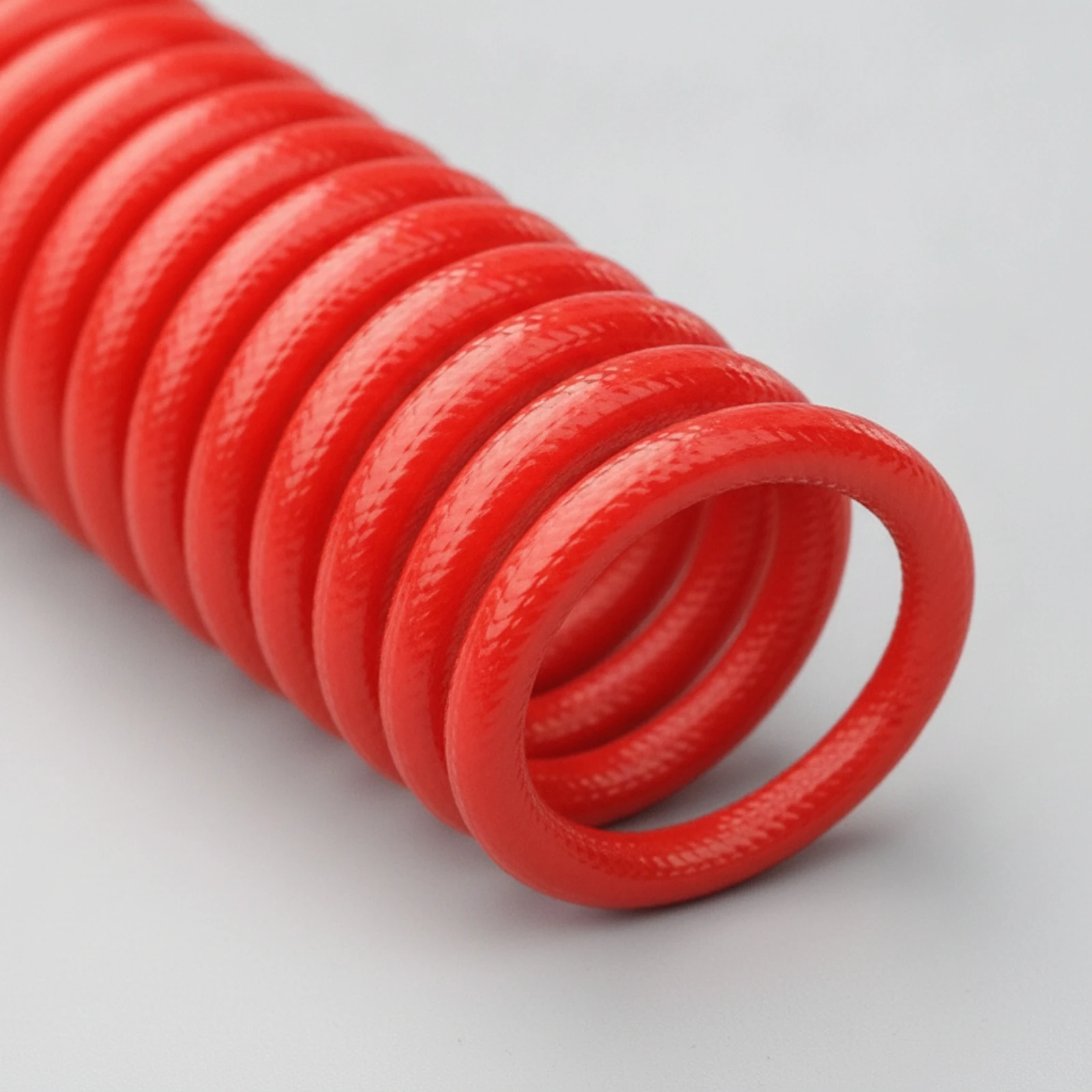 Polyurethane Recoil Air Hose Thickened Pneumatic Hose with Metal Fittings Flexible 360° Swivel for Mechanics, Workshops
