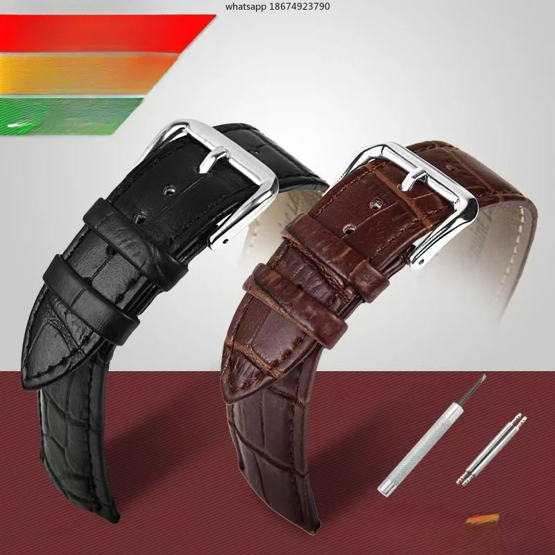 22mm20mm18mm16mm watch men's and women's genuine leather with accessories pin buckle handmade cowhide