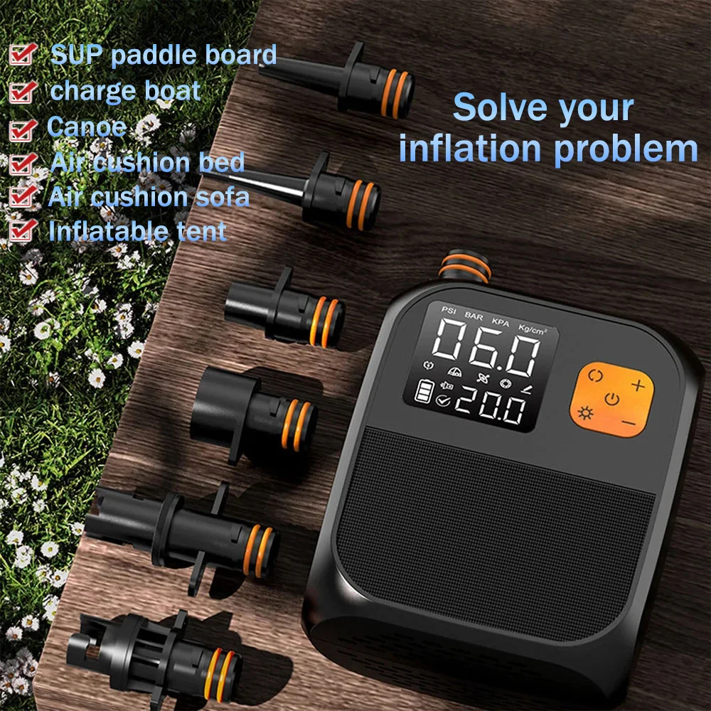 

Car Intelligent Air Pump 25PSI High Pressure Air Compression USB Rechargeable Battery-Powered Electric Paddle Inflatable Pump