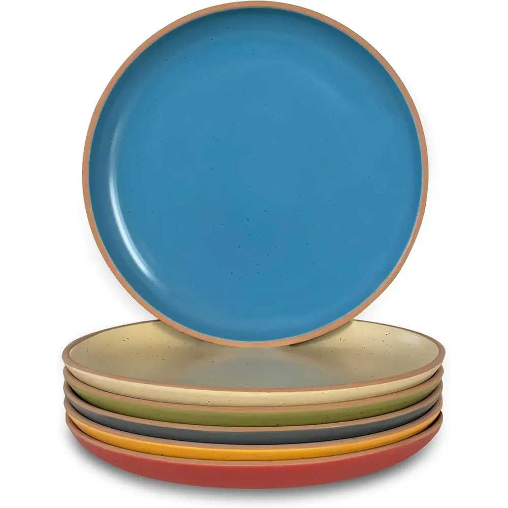 

Ceramic Artisan Matte Plates Set, 7.8 in - Set of 6 - The Dessert, Salad, Appetizer, Small Dinner etc Plate. Microwave, Oven, an