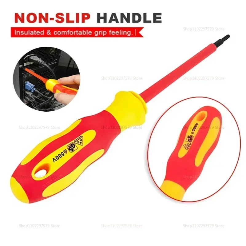 

10 шт., набор изолированных отверток со сменным лезвием 500 В с магнитным футляром для дома и профессиональных инструментов для ремонта электриков