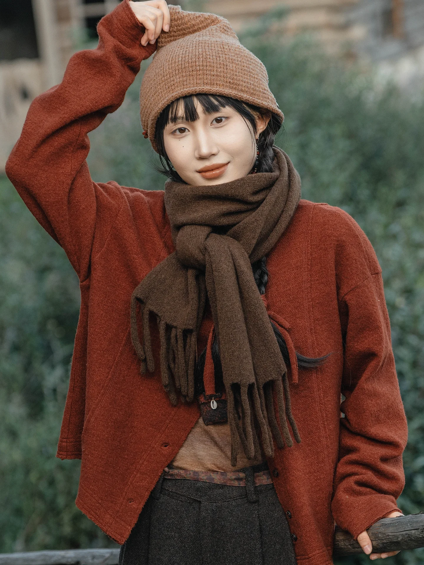 namsan-soft-fluffy-woolen-tassel-scarf-2308-winter-warm-pure-color-rectangular-ex-wool-762-nylon-238-long-74cm-wide