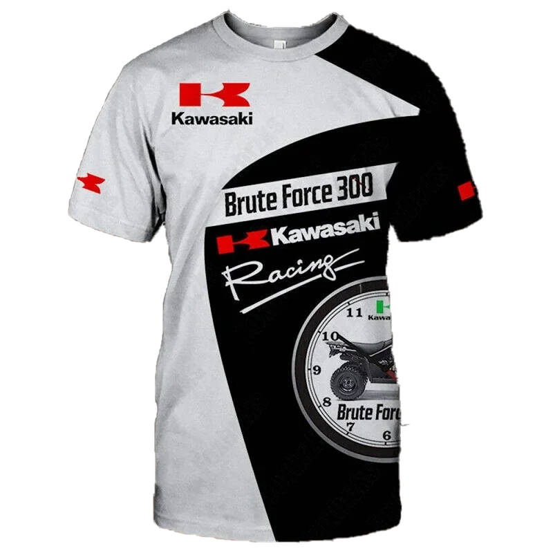 

Лето 2025 г., мужская мотоциклетная кавасаки с 3D принтом, повседневная футболка с круглым вырезом и короткими рукавами, дышащий, быстросохнущий, удобный топ