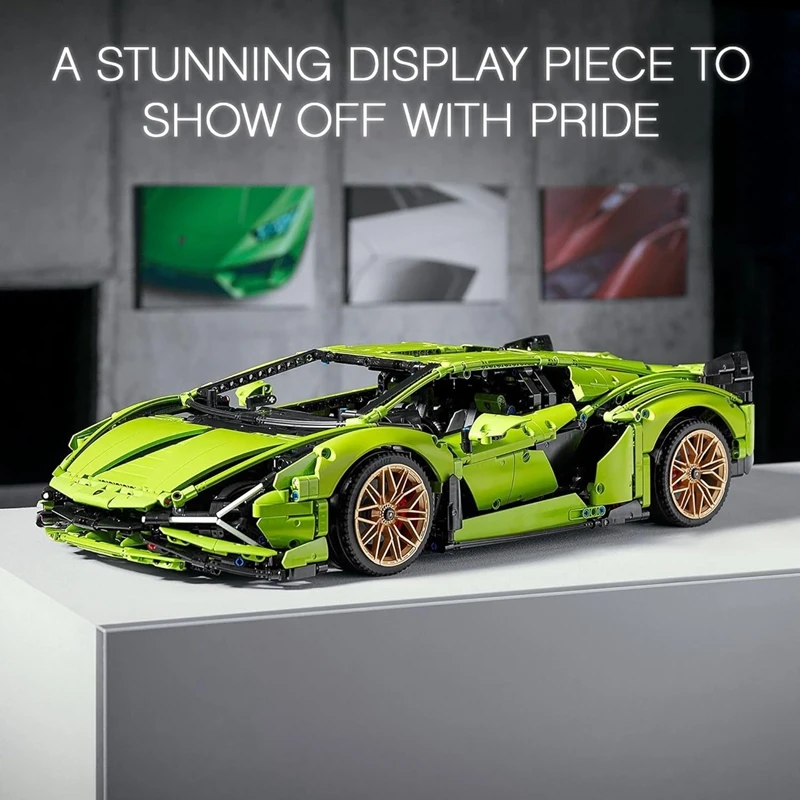 Room Decor Display Technic Lambo Building Blocks Sets for Adults Detailed Lambo Model Car Kit for Men Women Ages 18+ Years