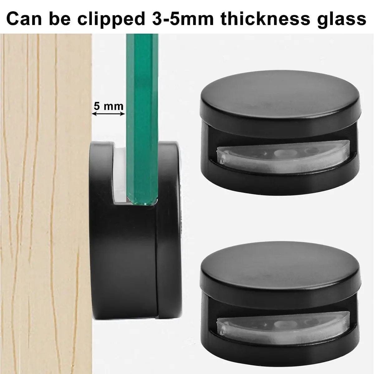 ABJY – matériel de montage de miroir sans cadre, 3-5mm, paquet de 8, Kit de montage de miroir de fixation à double vis avec vis et ancres noires