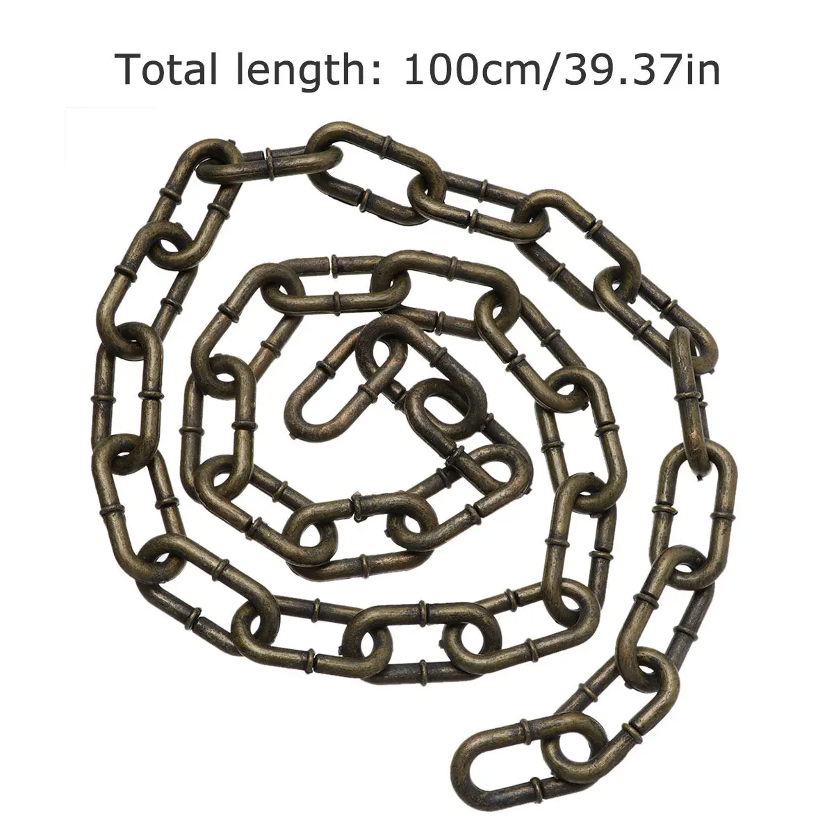 1M Simulated Iron Chain Plastic Prisoner Chain Prop Fake Iron Chain Links Halloween Costume Haunted House Scene Layout Prop
