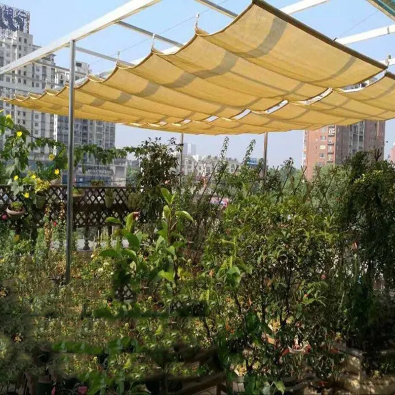NONE Anti-UV-Teleskop wellen netz HDPE-Stoff Pergola versenkbare Welle Sonnenschutz Netz Terrasse Baldachin Garten Schwimmbad Sonnenschutz 4