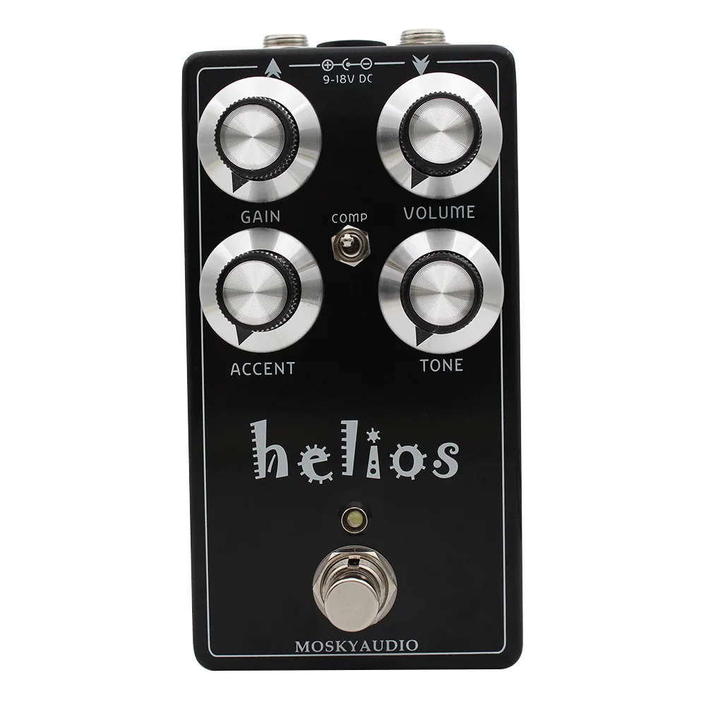 MOSKY Guitar Overdrive Effect Helios Guitar Analog Pedal 3 COMP Modes 9‑18V True Bypass Boost EQ Stompbox Effector